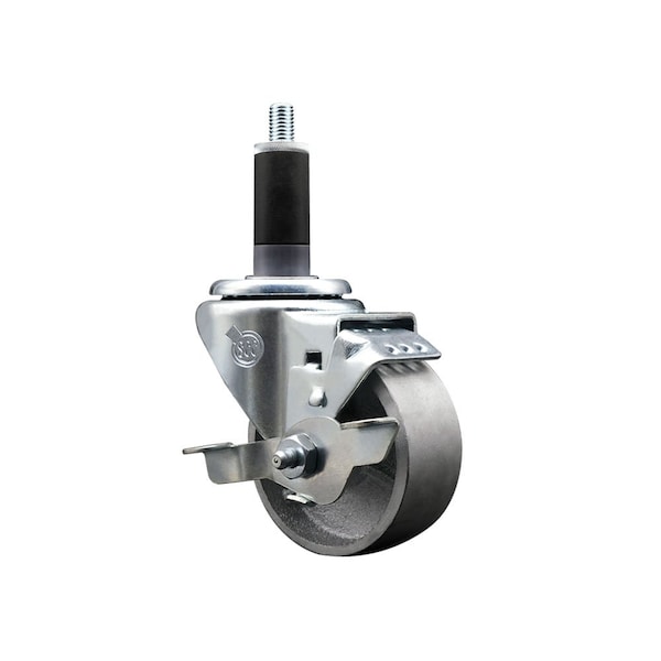3'' Semi Steel Swivel 1-1/8'' Expanding Stem Caster with Brake